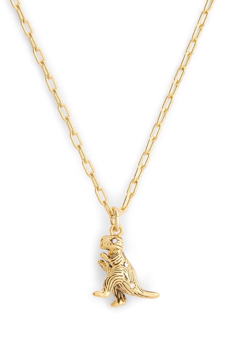 COACH Brushed Rexy Short Pendant Necklace, Alternate, color,
