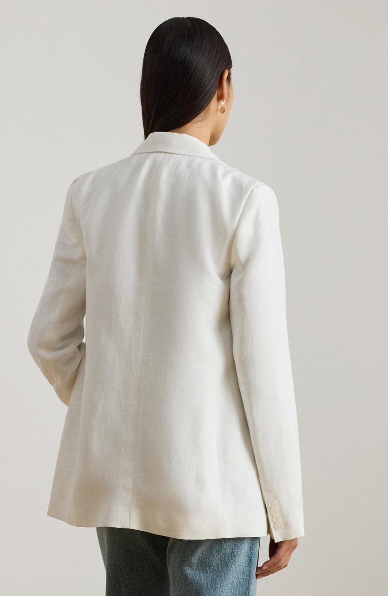 Lauren Ralph Lauren Narain Double Breasted Linen Blend Blazer, Alternate, color, White