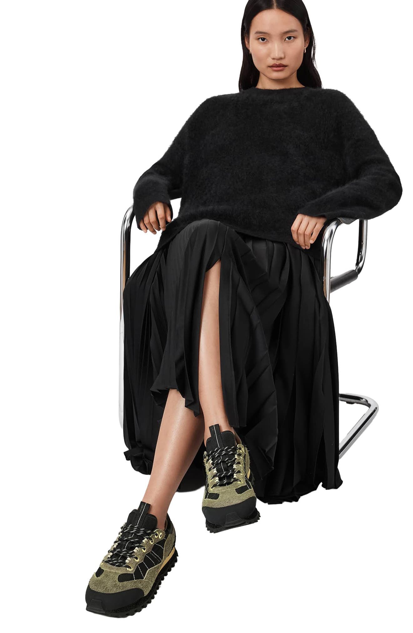 AllSaints Nevis Sneaker, Alternate, color, Khaki Green