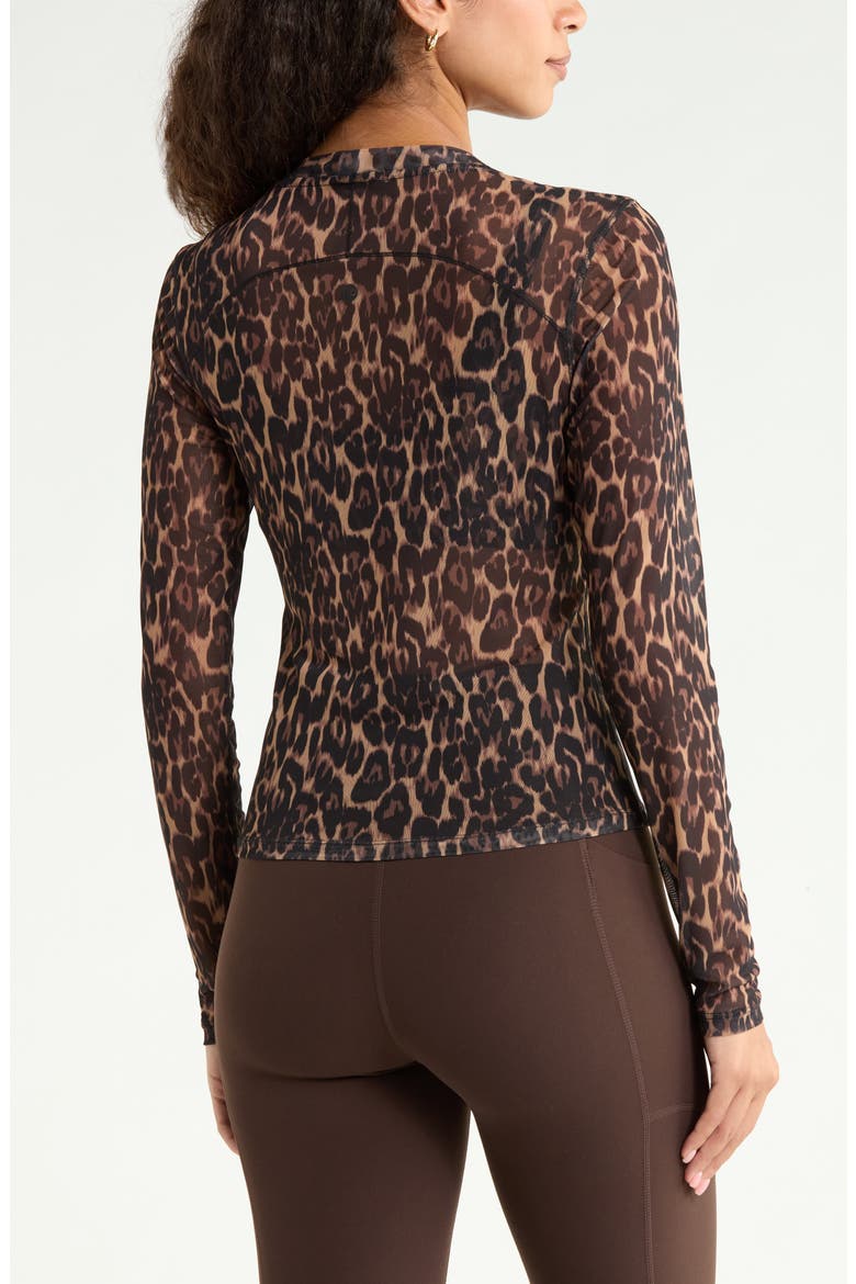 Mesh Mix Long-Sleeve Tee, Alternate, color, BROWN ELEGANT LEOPARD