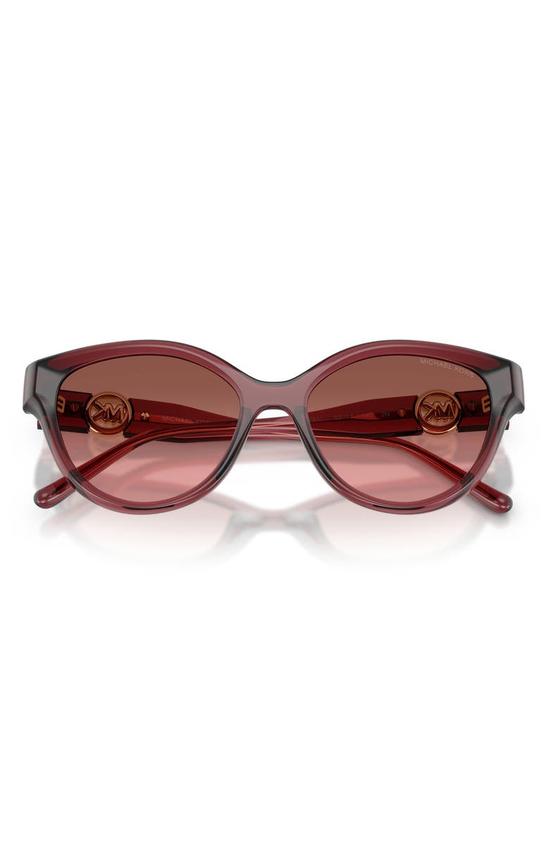 Michael Kors Nagoya 53mm Gradient Cat Eye Sunglasses, Alternate, color, Rosewood / Brown Rose Gradient