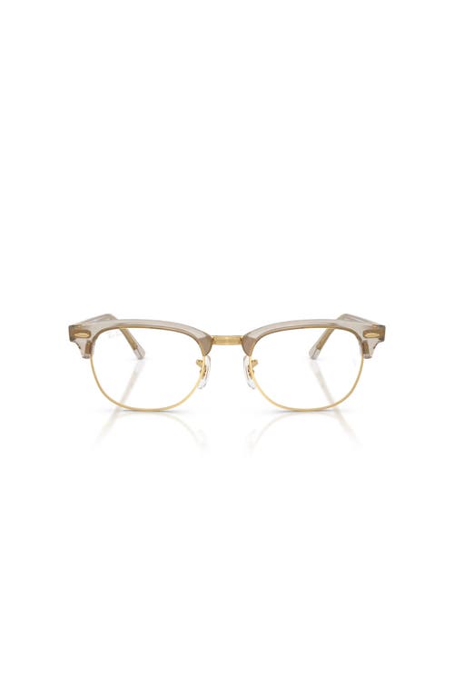 Ray Ban Ray-ban 51mm Square Optical Glasses In Gold