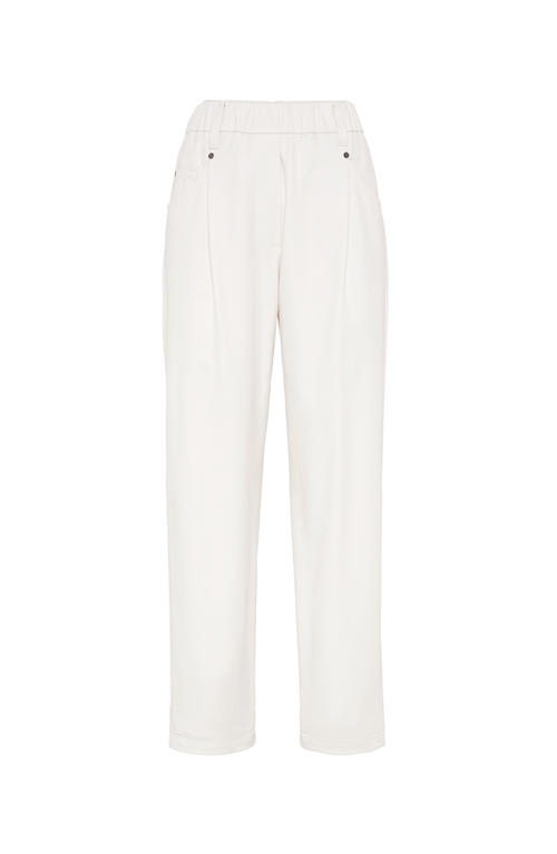 Brunello Cucinelli Baggy Trousers In Snow