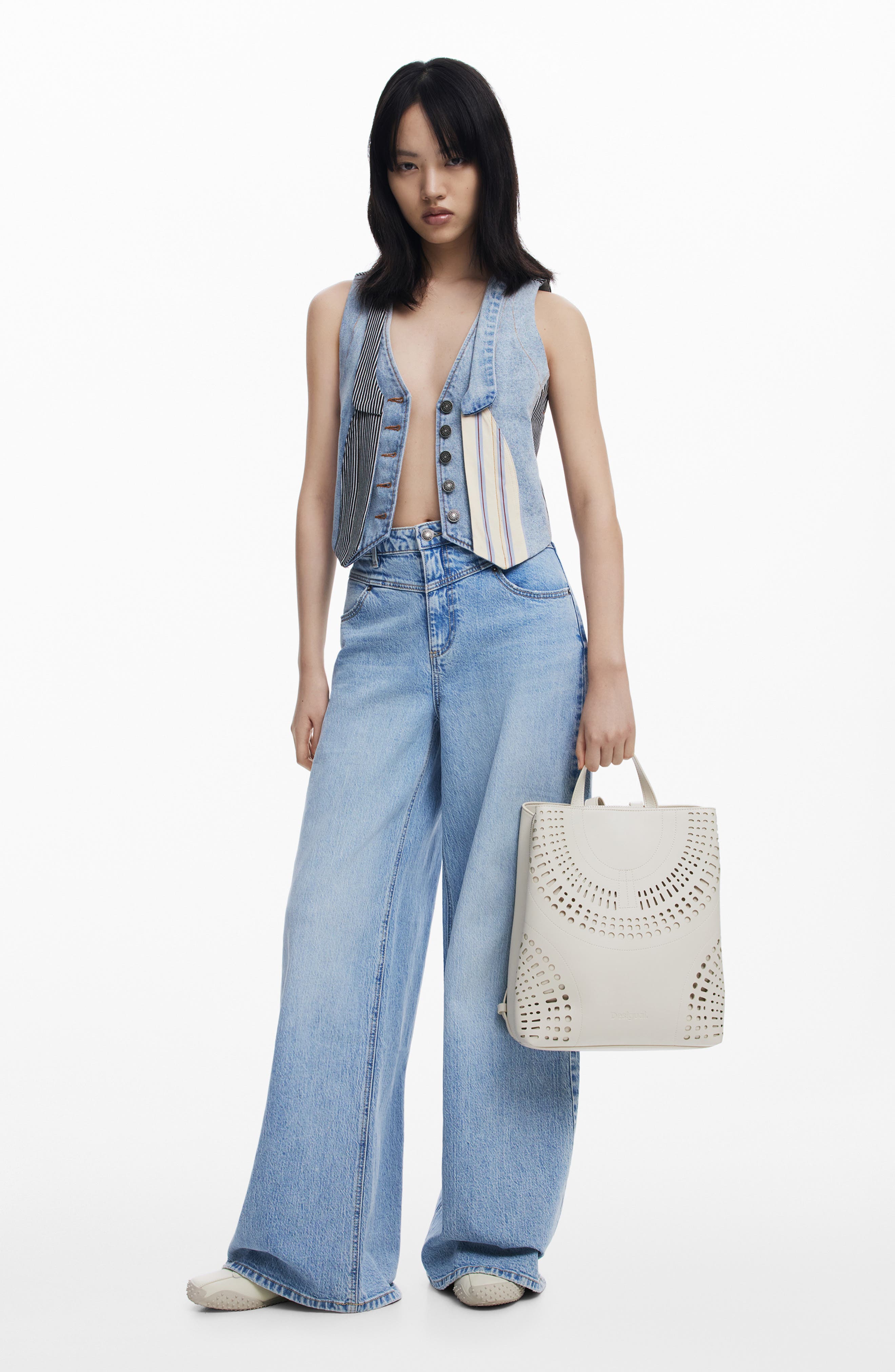 Desigual Medium Faux Leather Backpack, Alternate, color, Light Beige