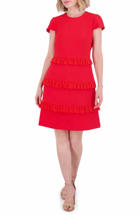 Ruffle Detail Short Sleeve Dress