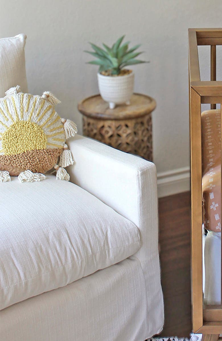 CRANE BABY Round Decor Accent Pillow, Alternate, color, Yellow