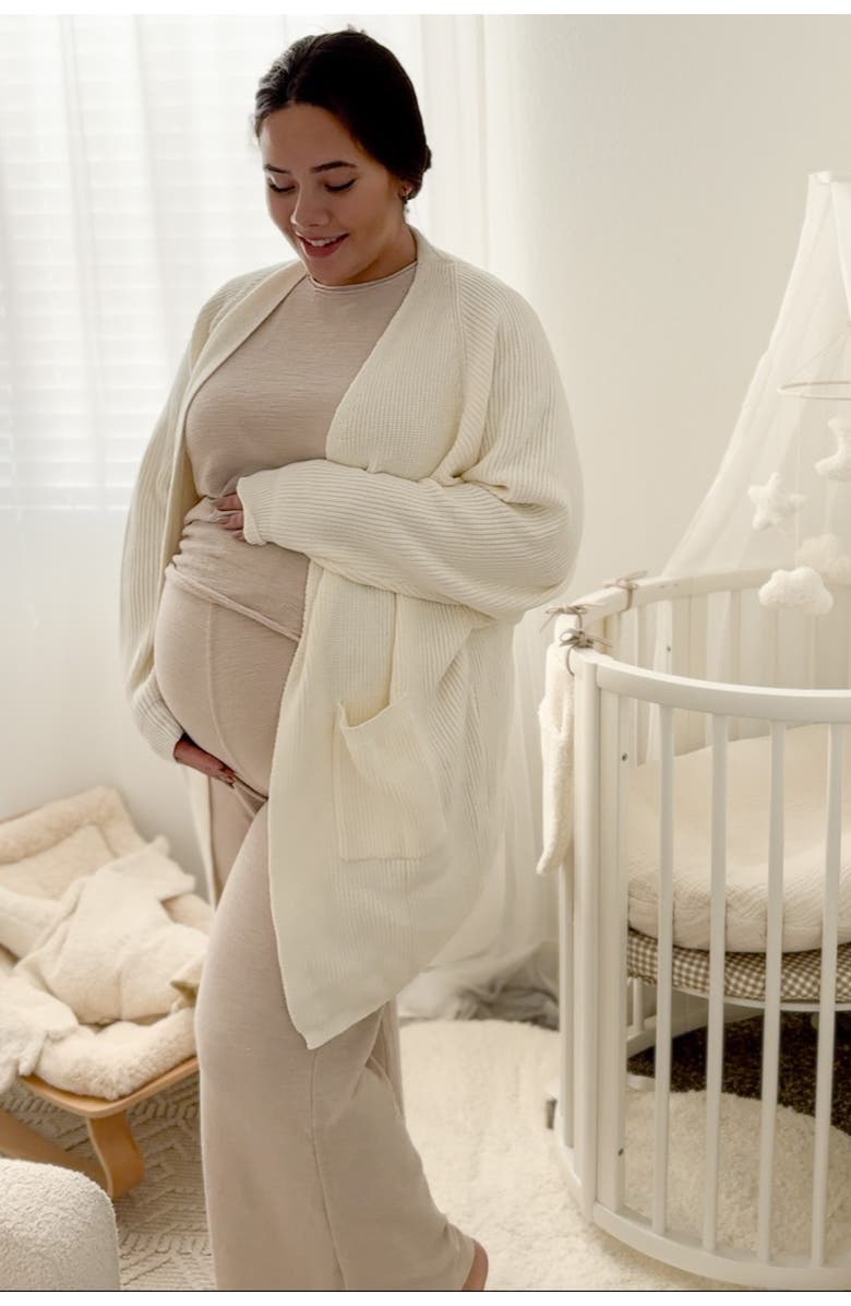 PinkBlush Slub Knit Pants Set, Alternate, color, Beige