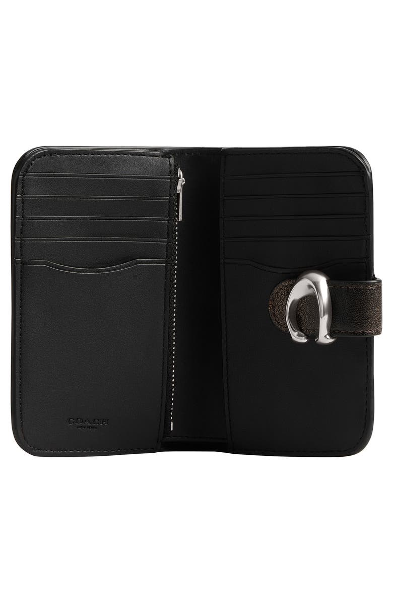 COACH Tabby Loved Leather Wallet, Alternate, color, Black Brown