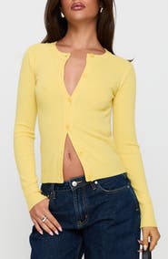 Princess Polly Lauraine Lemon Cardigan