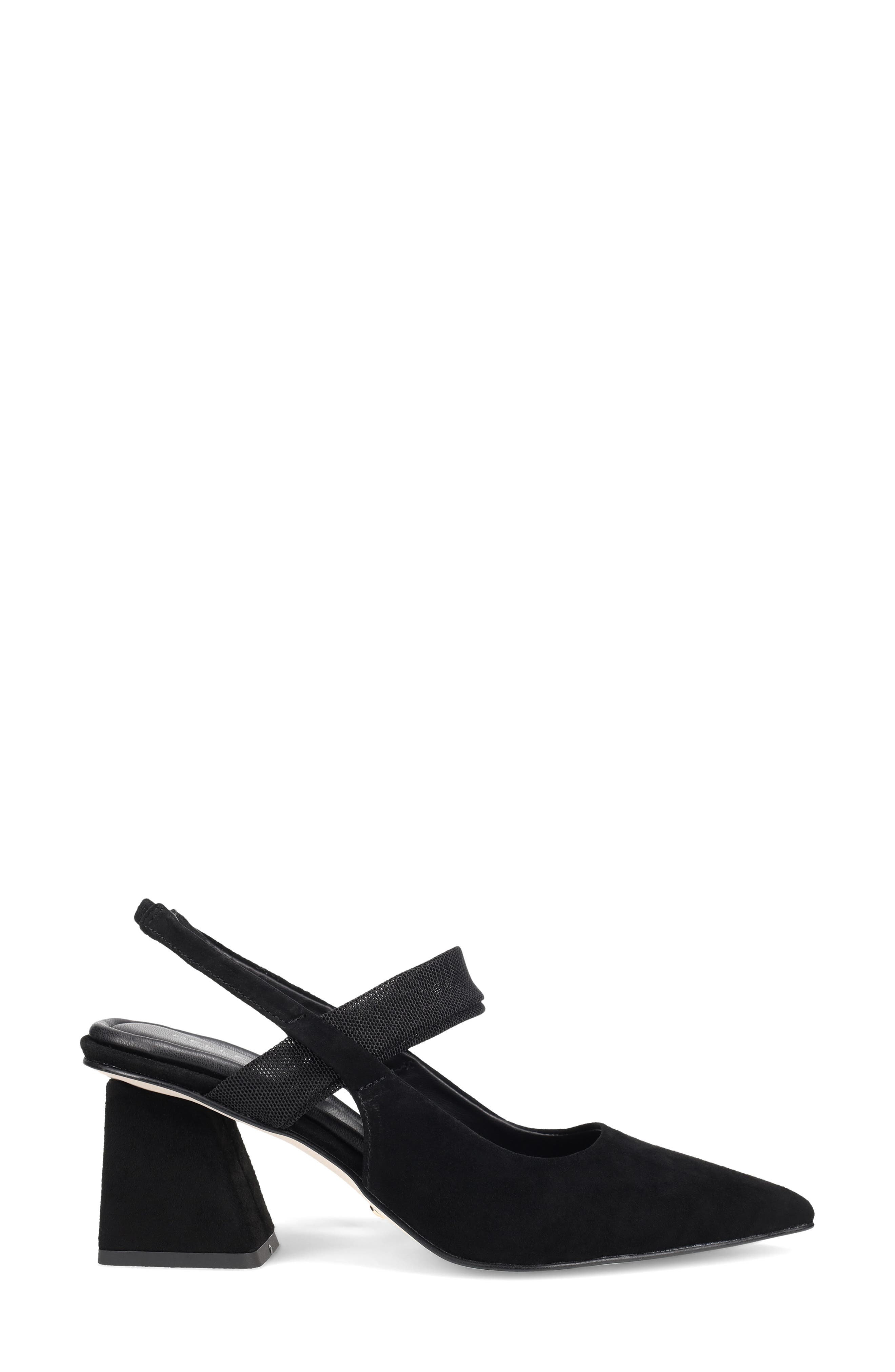 Imelde Slingback Pointed Toe Mary Jane Pump, Alternate, color, BLACK