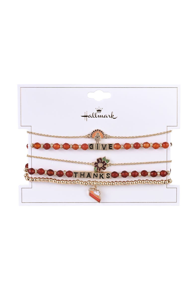 8pc Fall Theme Bracelet Set, Alternate, color, Orange