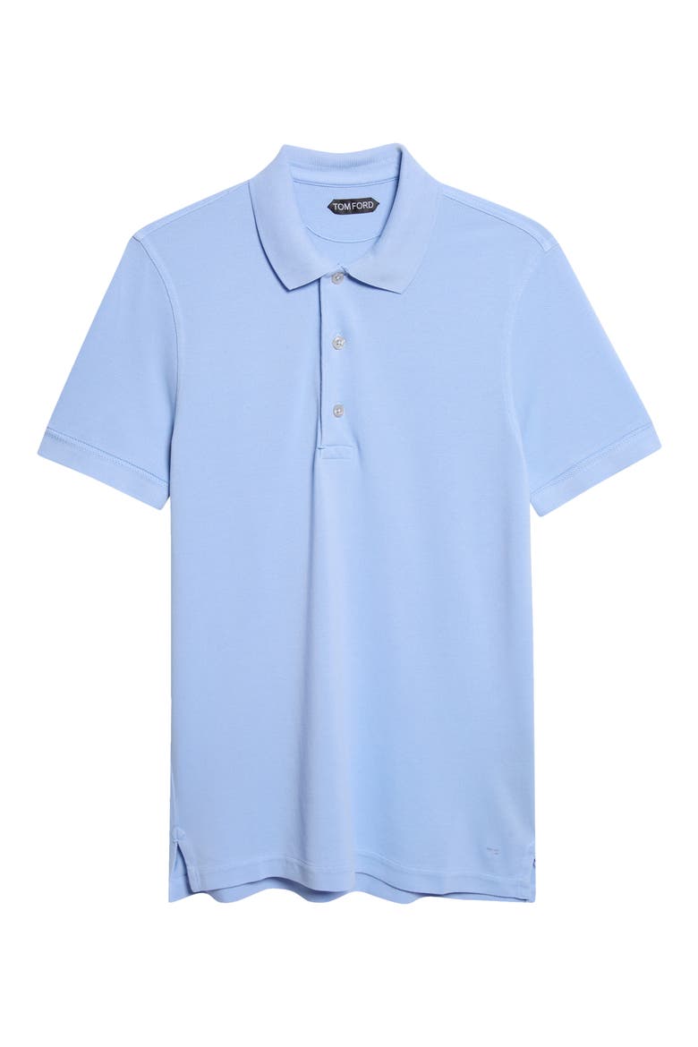 Lyocell & Cotton Piqué Polo, Alternate, color, TURQUOISE