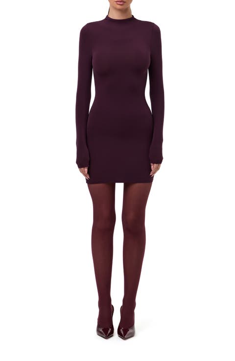 Long Sleeve Mock Neck Minidress