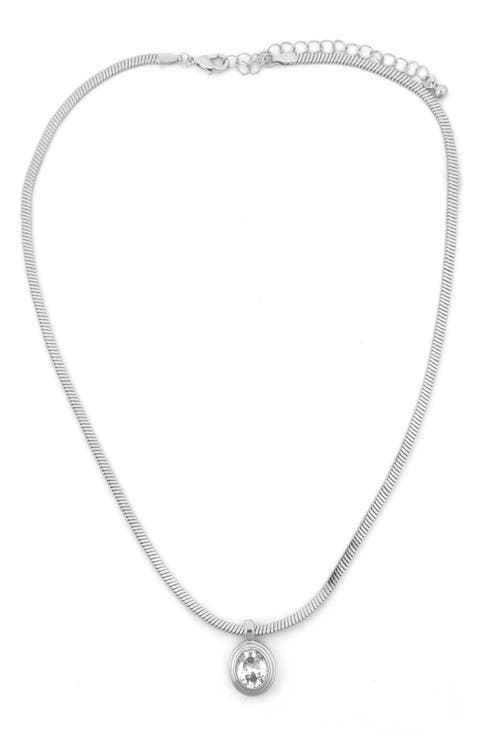 Crystal Circle Pendant Necklace