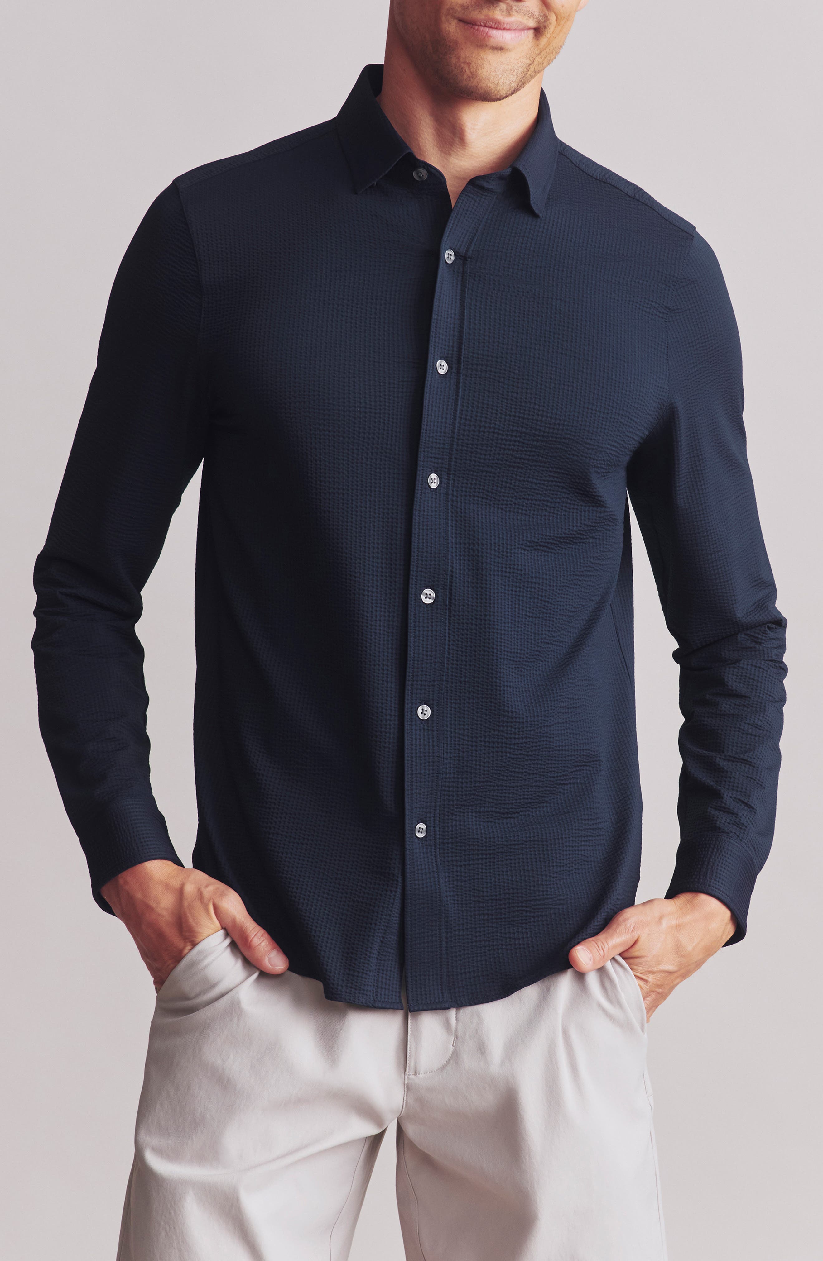 Rhone Commuter Seersucker Button-Up Shirt