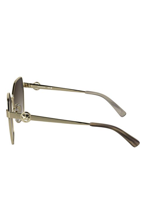 Longchamp 58mm Gradient Square Sunglasses In Gold/gradient Brown