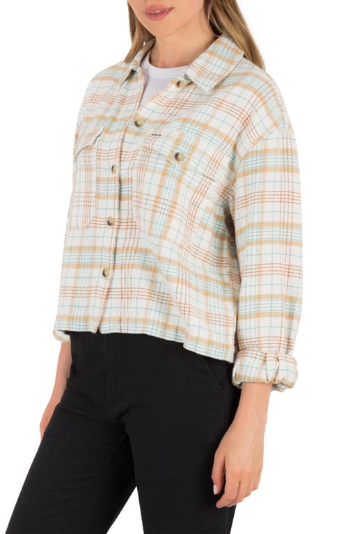 Hurley Roam Boxy Flannel Button-up Shirt In White