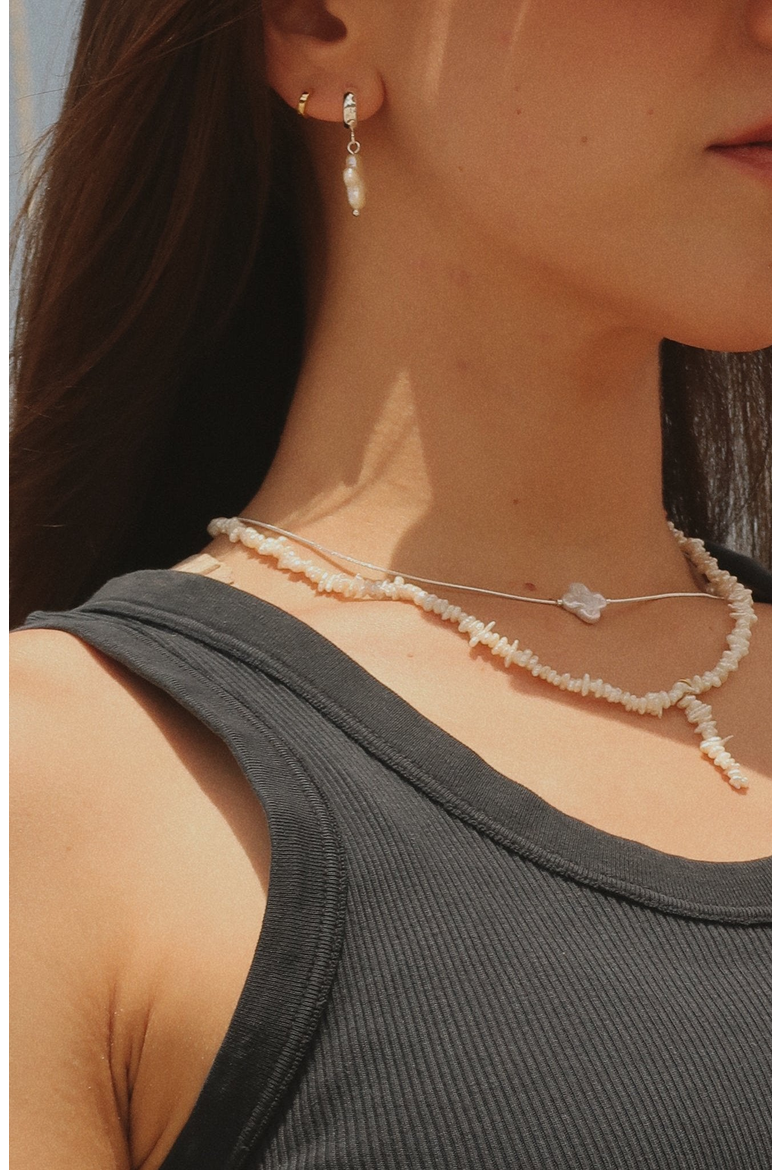 Clover Chain Necklace, Alternate, color, White Silver