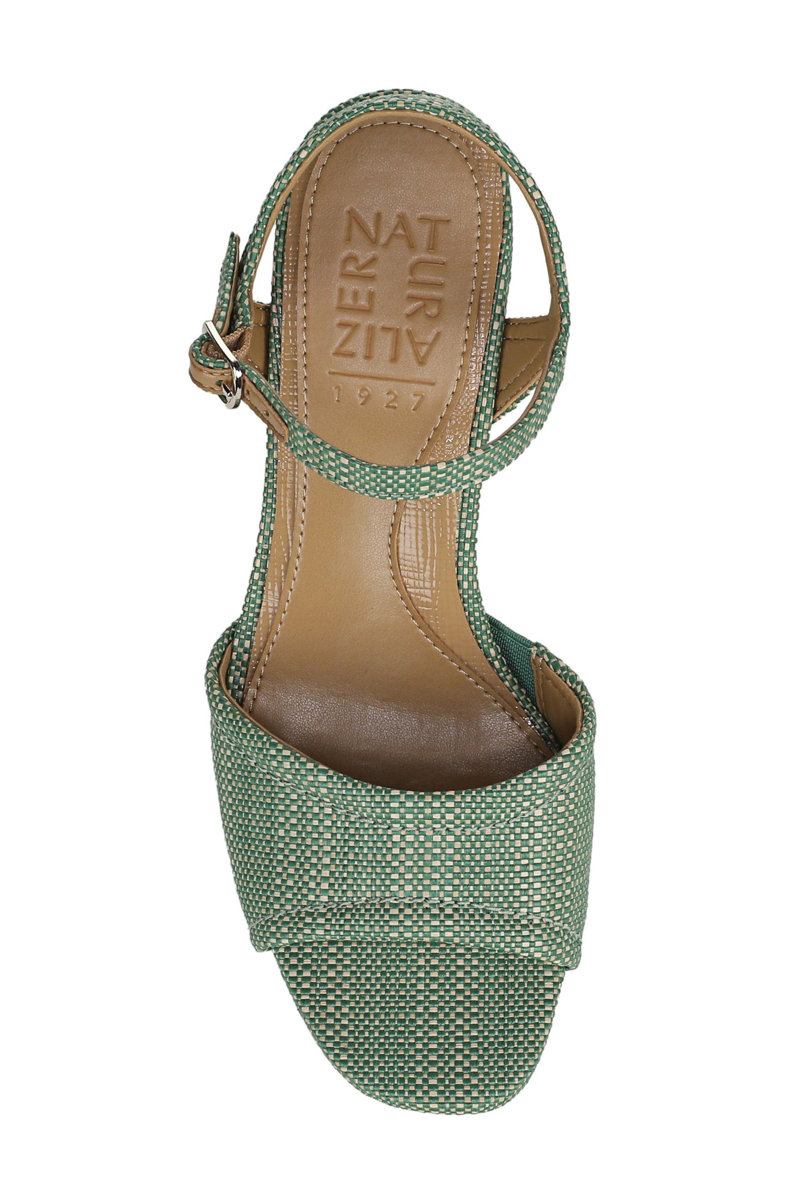 Petra Ankle Strap Platform Sandal, Alternate, color, GREEN MULTI FAUX RAFFIA