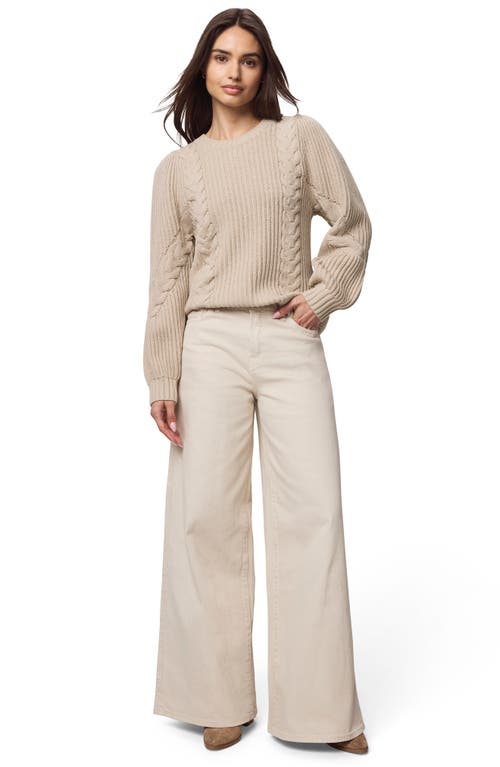Splendid Sophie Mixed Stitch Cotton Blend Sweater In Neutral