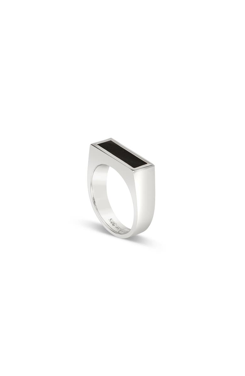 LOUPN Rectangle Black Onyx Ring, Main, color, Silver