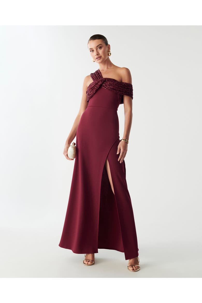 Trisha Maxi Dress, Alternate, color, Burgundy