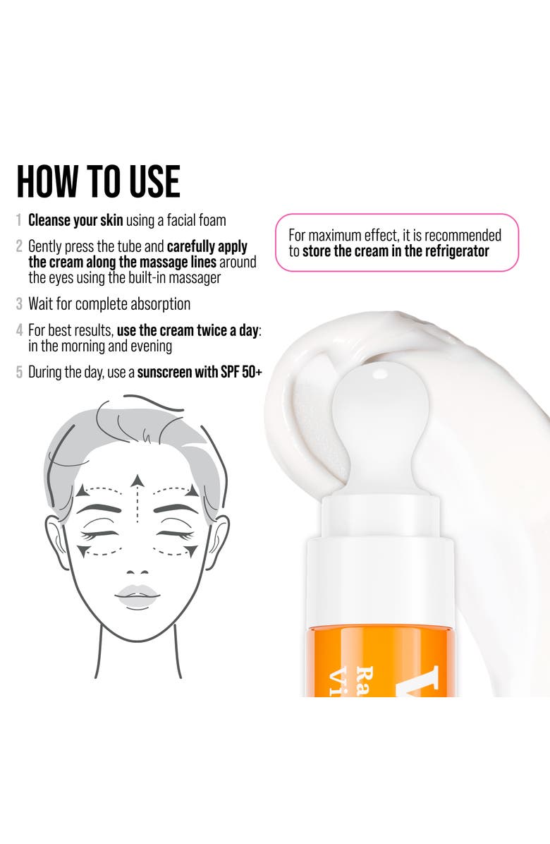 7DAYS Eye Cream with Vitamin C for Brightening & Hydrating with Cooling Ceramic Applicator, Alternate, color, White