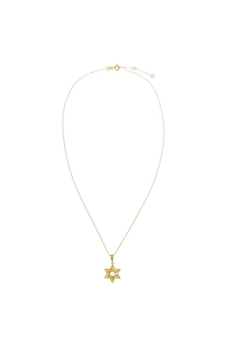 BY ADINA EDEN Chunky Diamond Accented Cutout Star Of David Pendant Necklace 14K, Alternate, color, 