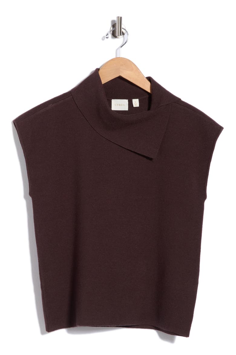 Envelope Neck Sleeveless Sweater, Alternate, color, HICKORY BROWN