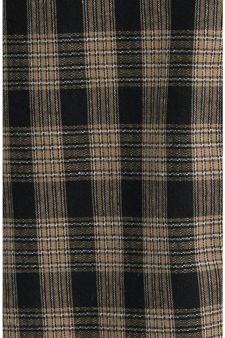 Office Woven Check Short Sleeve Cotton Button-Up Shirt, Alternate, color, BLACK
