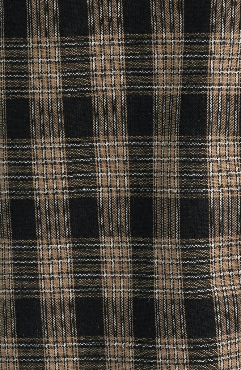 925 Originals Office Woven Check Short Sleeve Cotton Button-Up Shirt, Alternate, color, Black