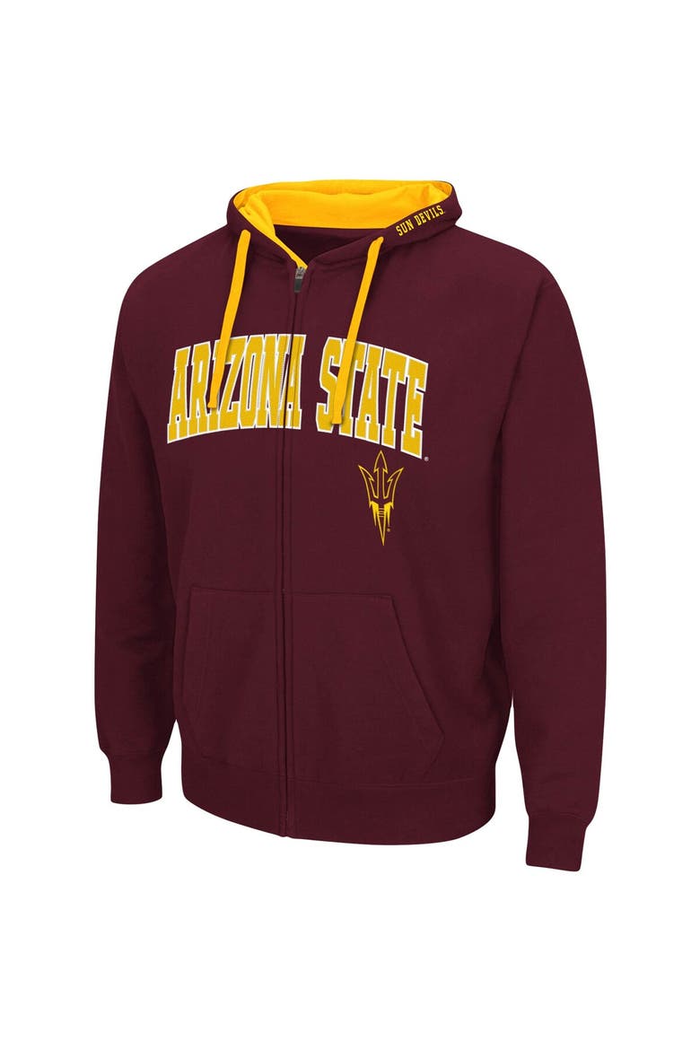 Men's Colosseum Maroon Arizona State Sun Devils Big & Tall Full-Zip Hoodie, Alternate, color, Maroon