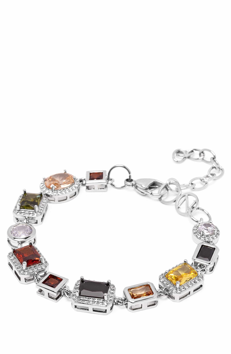 Nialaya Silver Gemstone Bracelet, Main, color, Silver