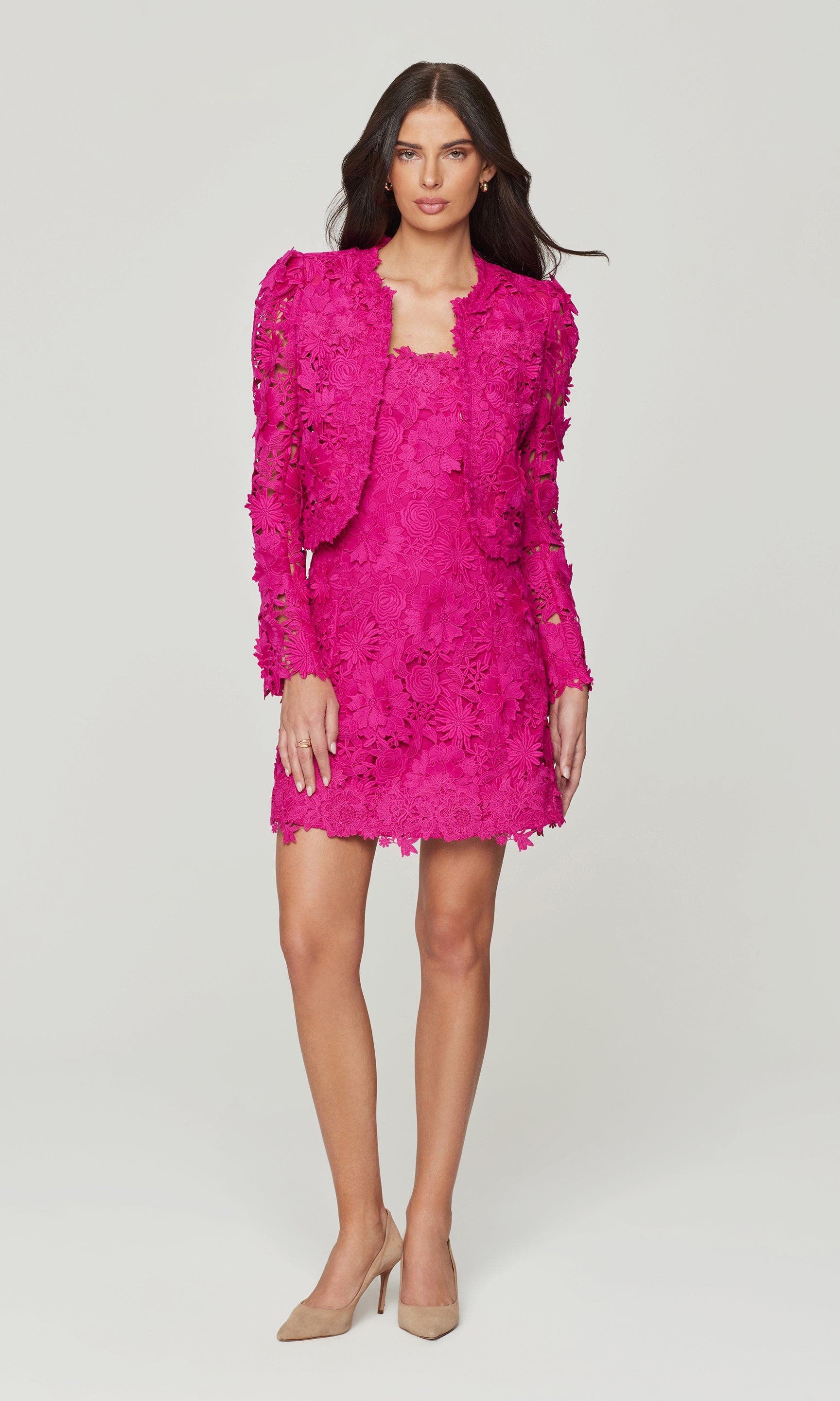 THEREDTHREAD jersey jacket lace pink 美品 Bondi 3D Lace Jacket (Women) | Nordstrom