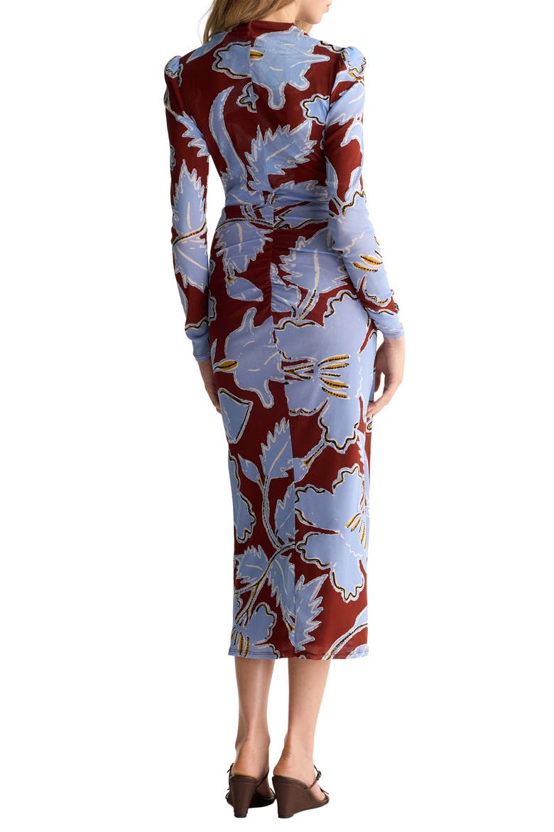 Amadis Floral Mesh Midi Dress, Alternate, color, CERA FLOWER GIANT MULTI