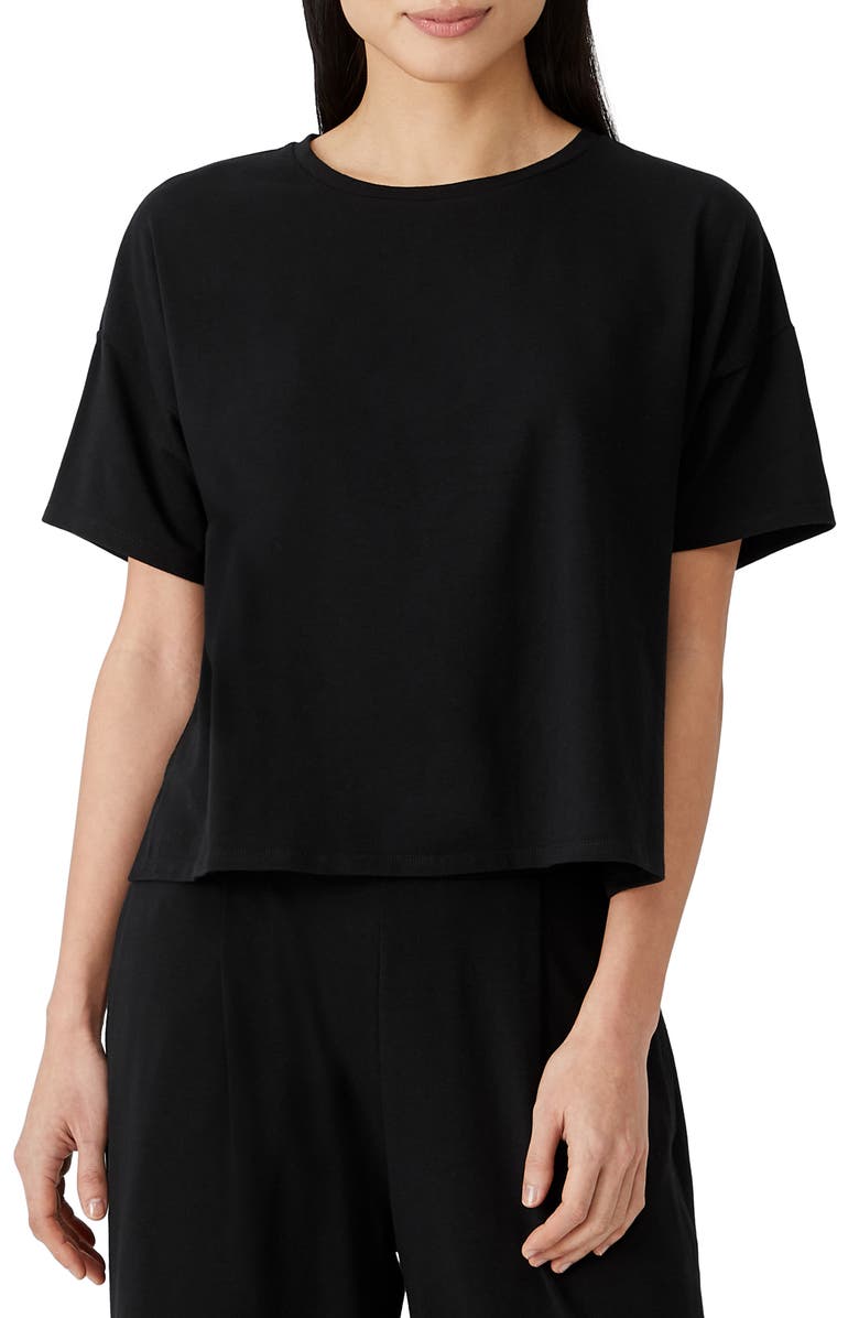 Eileen Fisher Stretch Organic Cotton Boxy Top, Main, color, 
