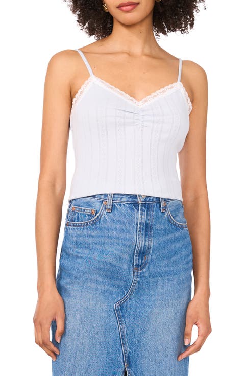 Lace Trim Pointelle Camisole