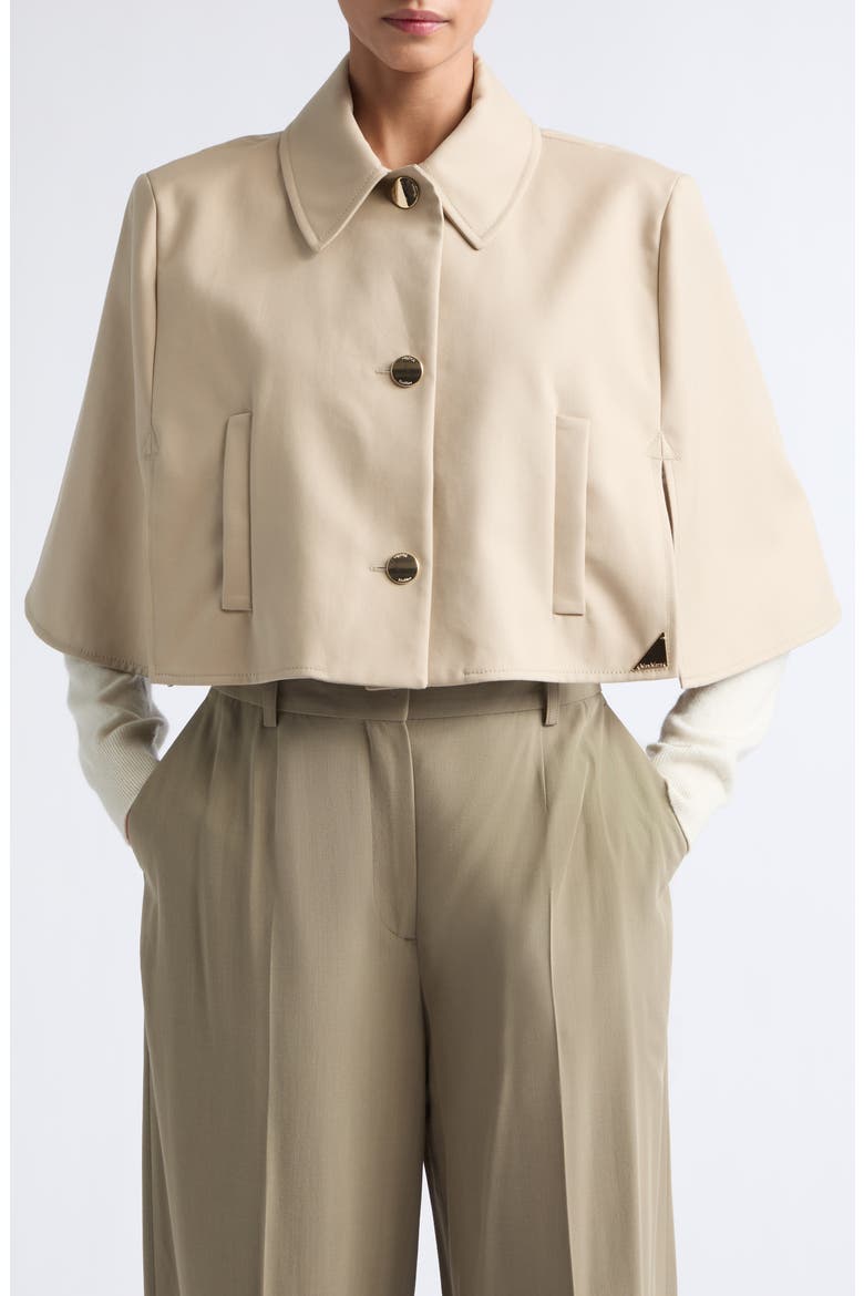Water Repellent Crop Cotton Gabardine Cape, Main, color, STONE