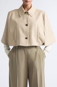 Max Mara Water Repellent Crop Cotton Gabardine Cape