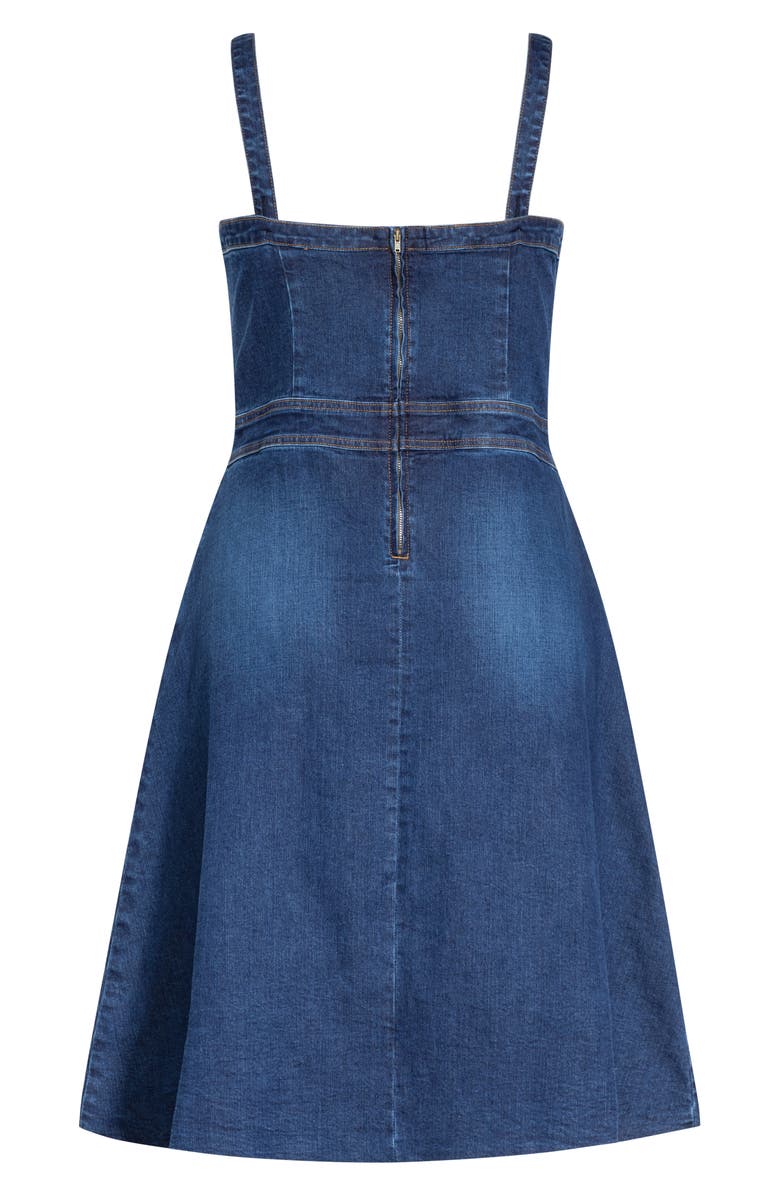 City Chic Sweet A-Line Denim Dress, Alternate, color, 