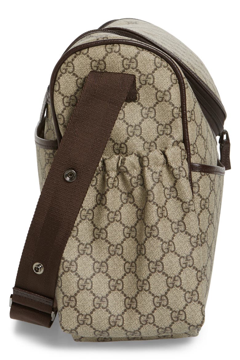Double G Logo Diaper Bag, Alternate, color, BLACK/ GOLD