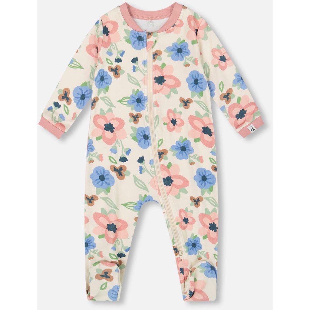 Deux Par Deux One-piece Organic Cotton Pajama In Multi