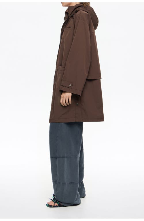 Bimba Y Lola Hooded Zip-up Coat In Brown