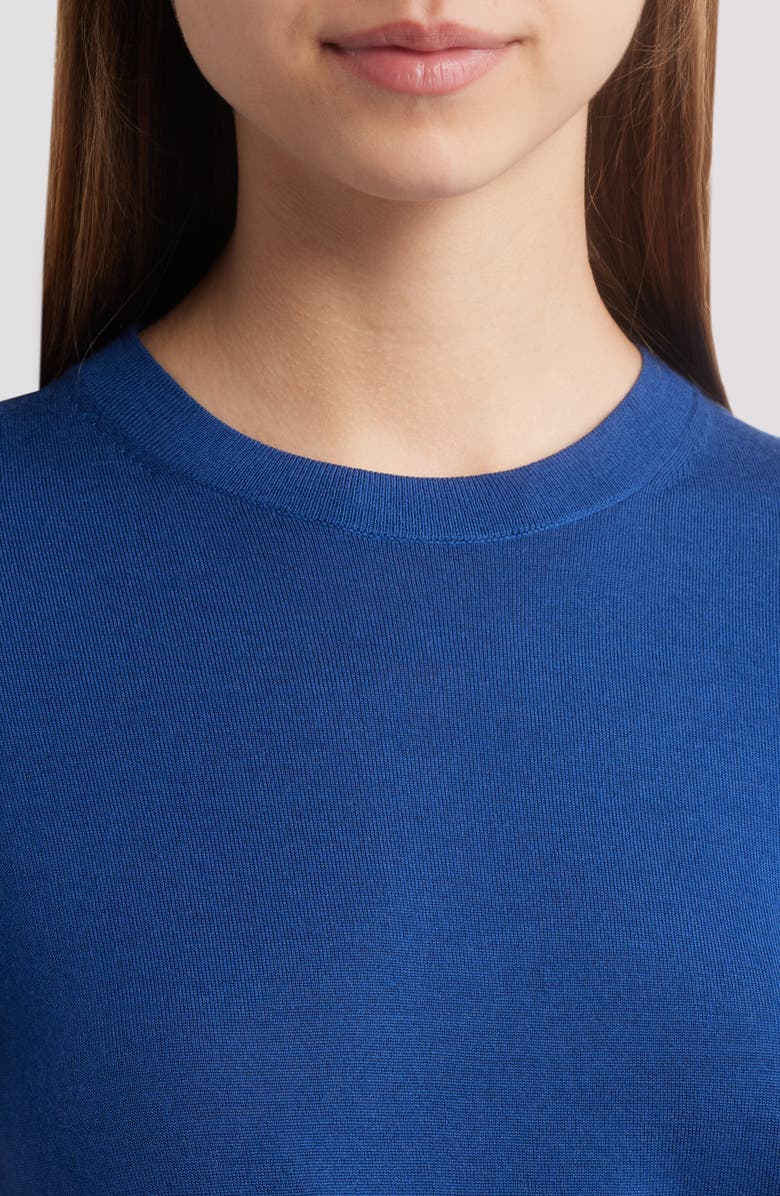 Theory P Regal Short Sleeve Wool Blend Sweater, Alternate, color, Sapphire