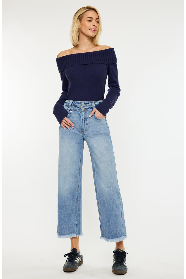Gretchen Ultra High Rise Wide Leg Jeans, Alternate, color, Medium Wash