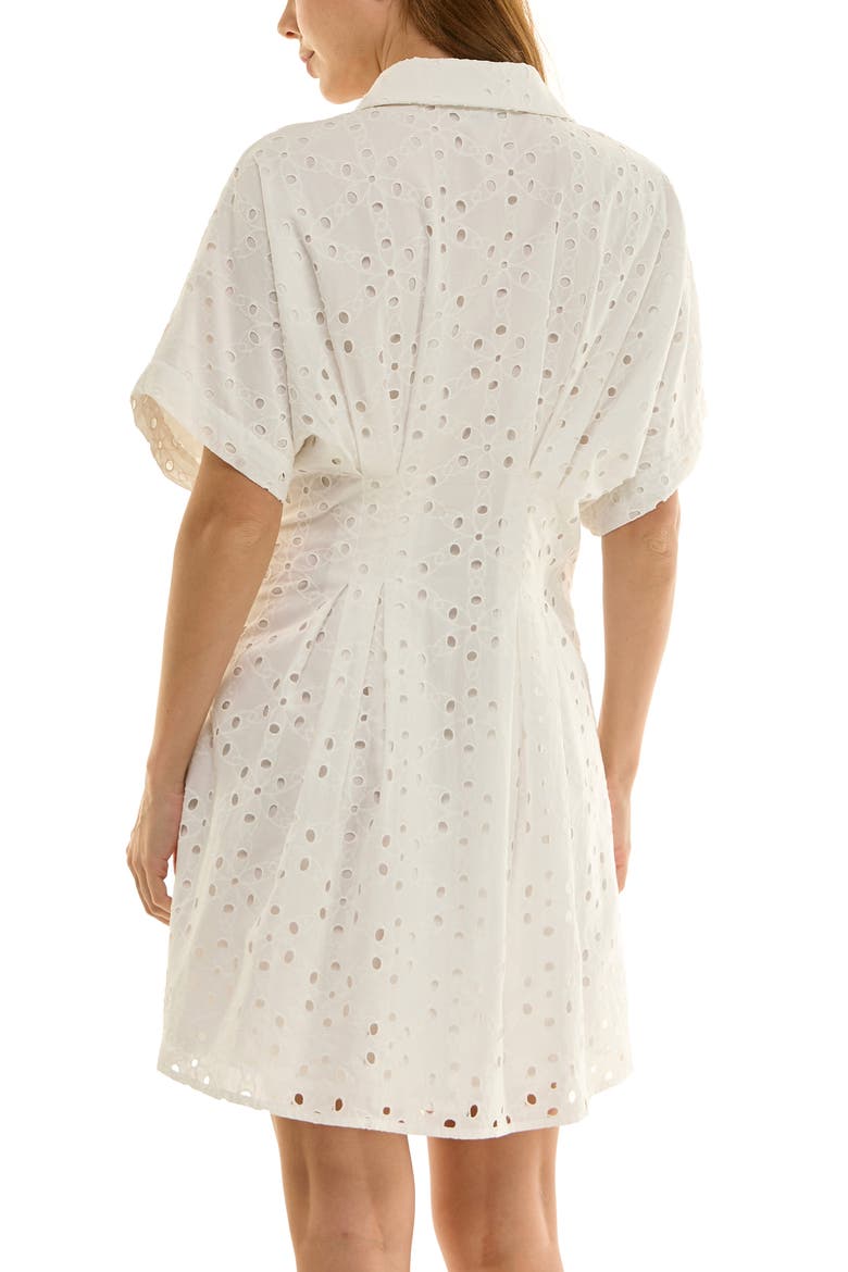 Cotton Broderie Anglaise Mini Shirtdress, Alternate, color, BRILLIANT WHITE