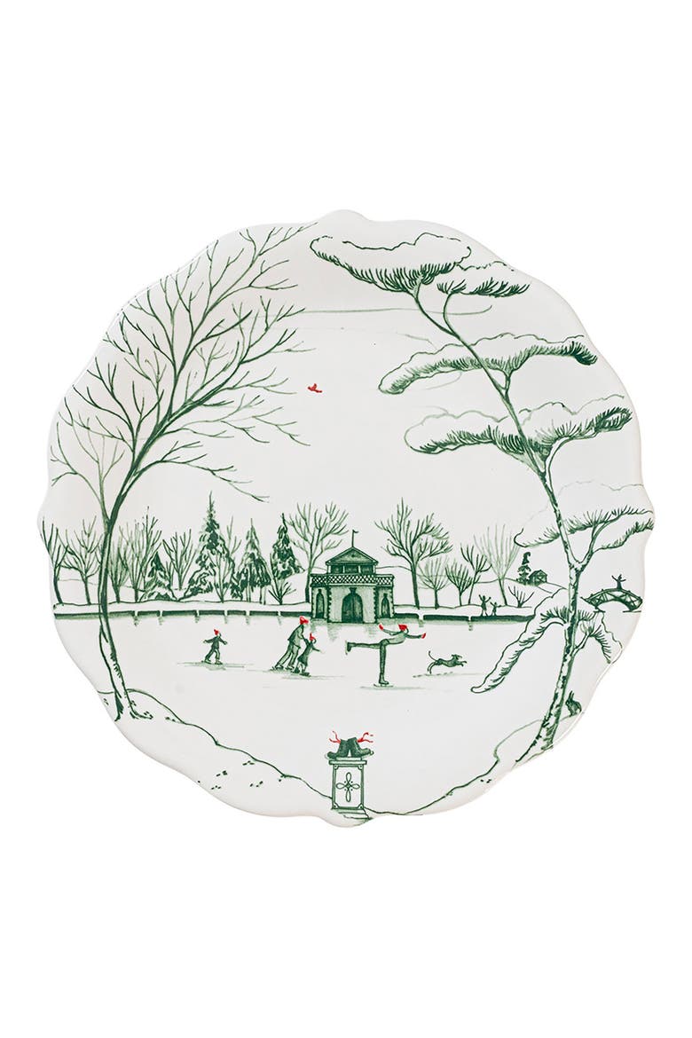 Country Estate Winter Frolic Set of 4 Party Plates, Alternate, color, EVERGREEN