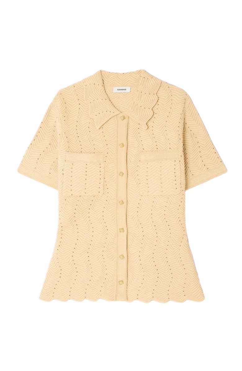 SANDRO Rhinestone cardigan, Alternate, color, Gold