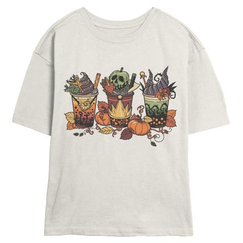 Juniors Disney Pumpkin Fall Drinks T Shirt