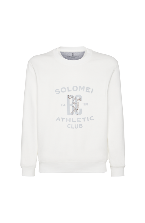 Brunello Cucinelli Sweatshirt With Print In Gray
